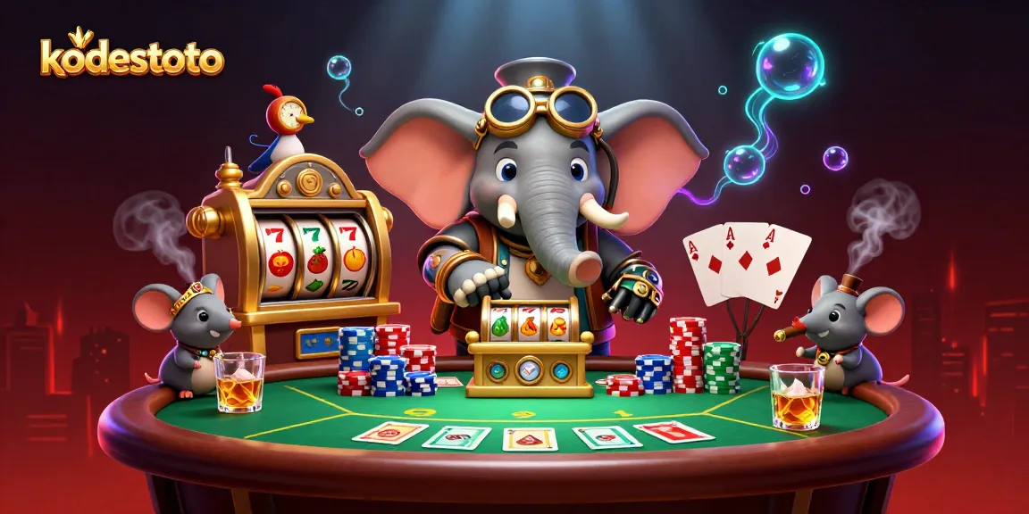 Experience kodestoto with a dynamic scene showcasing steampunk characters and vibrant casino elements.