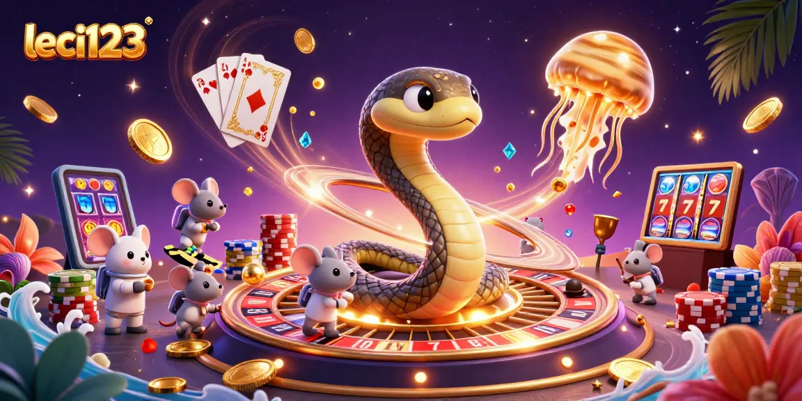 Bet on leci123 with playful astronaut mice at a vibrant cosmic casino scene