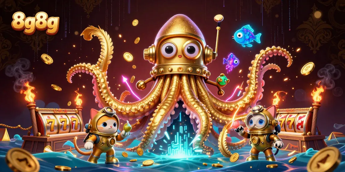 Experience thrilling gameplay at 8g8g, with a kraken and diving cat in an ocean of rewards.