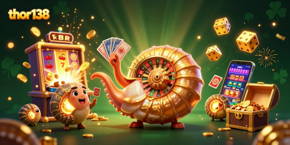 Mengakses lobi permainan kasino yang penuh keberuntungan di thor138 dengan simbol slot dan ledakan jackpot