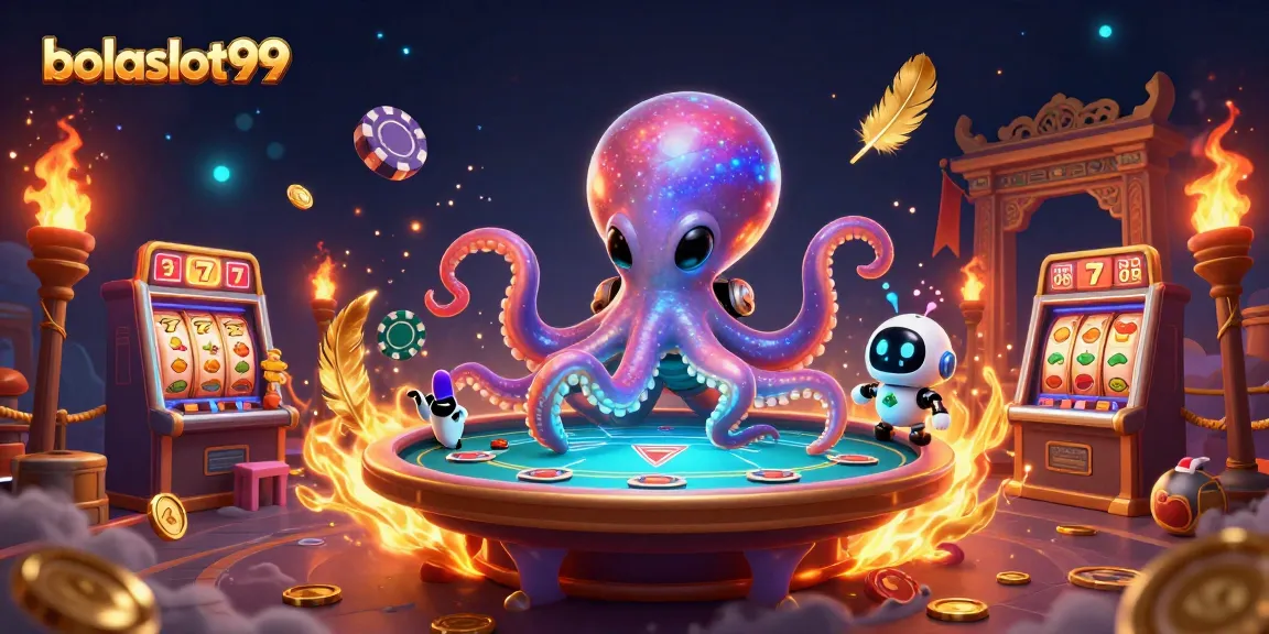 Play exciting slots with bolaslot99 in a vibrant alien-themed casino scenario featuring dynamic animations.