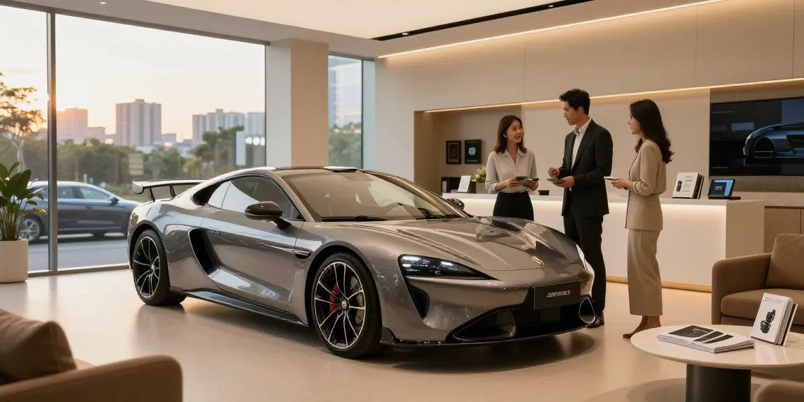 Interior showroom mobil mewah LUXURY 777 yang glamor dan modern