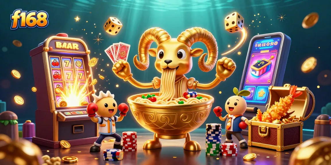 Engage with f168's immersive gaming experience featuring colorful casino characters and dynamic elements.