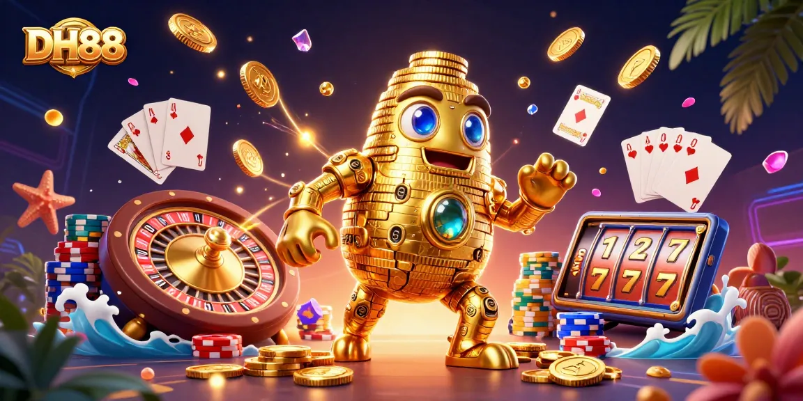 Win big at DH88 with dynamic casino elements and vibrant gaming action illustrated.