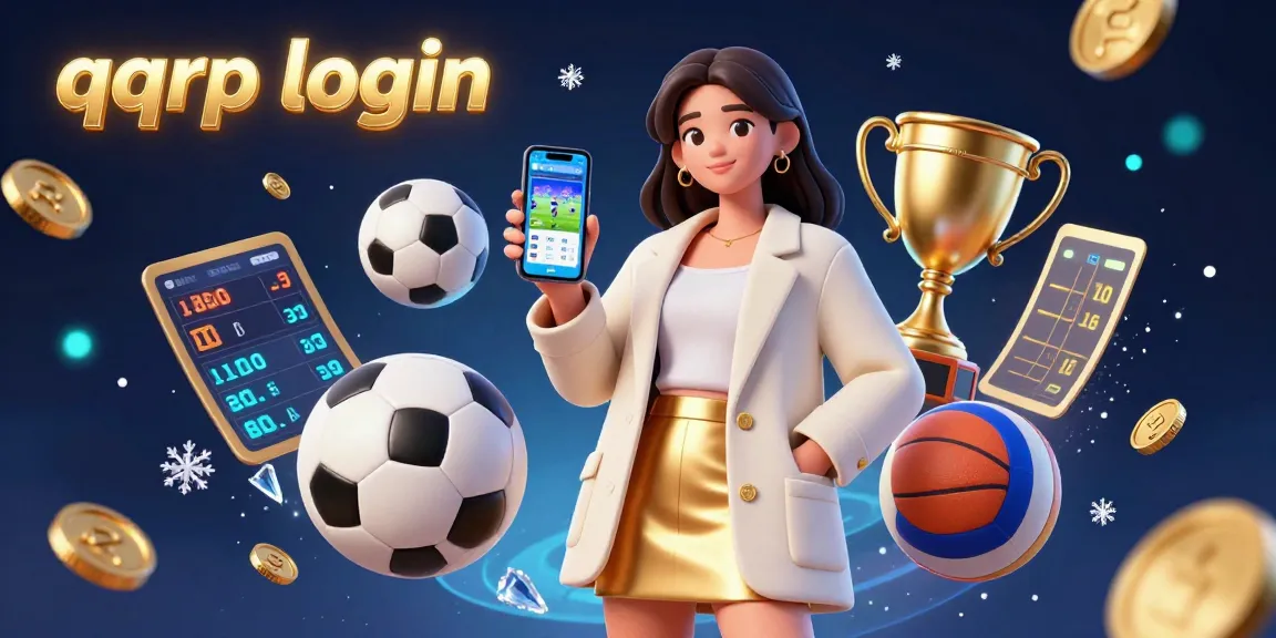 Engage with the qqrp login platform in a vibrant 3D sports betting scene showcasing dynamic sports elements.