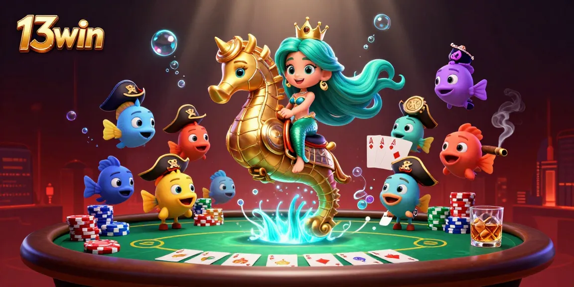 Players dive into excitement at 13win, engaging with thrilling casino games and poker tables.