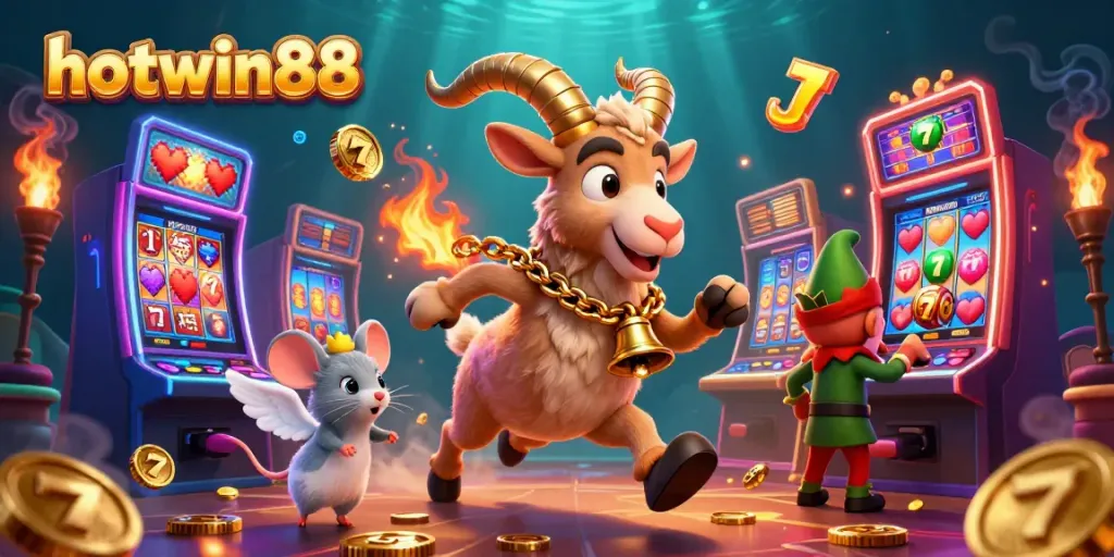 hotwin88 reveals an exciting slots casino scene where vibrant characters and slots create thrilling gameplay.