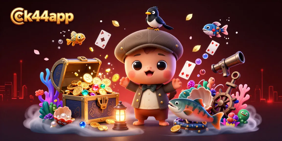 Experience winning excitement with ck44app's vibrant casino games scene illustration.