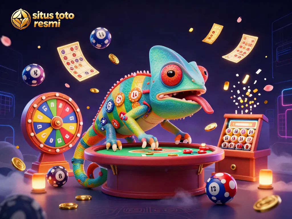 Engaging scene of the situs toto resmi chameleon casino owner amidst dynamic gambling elements