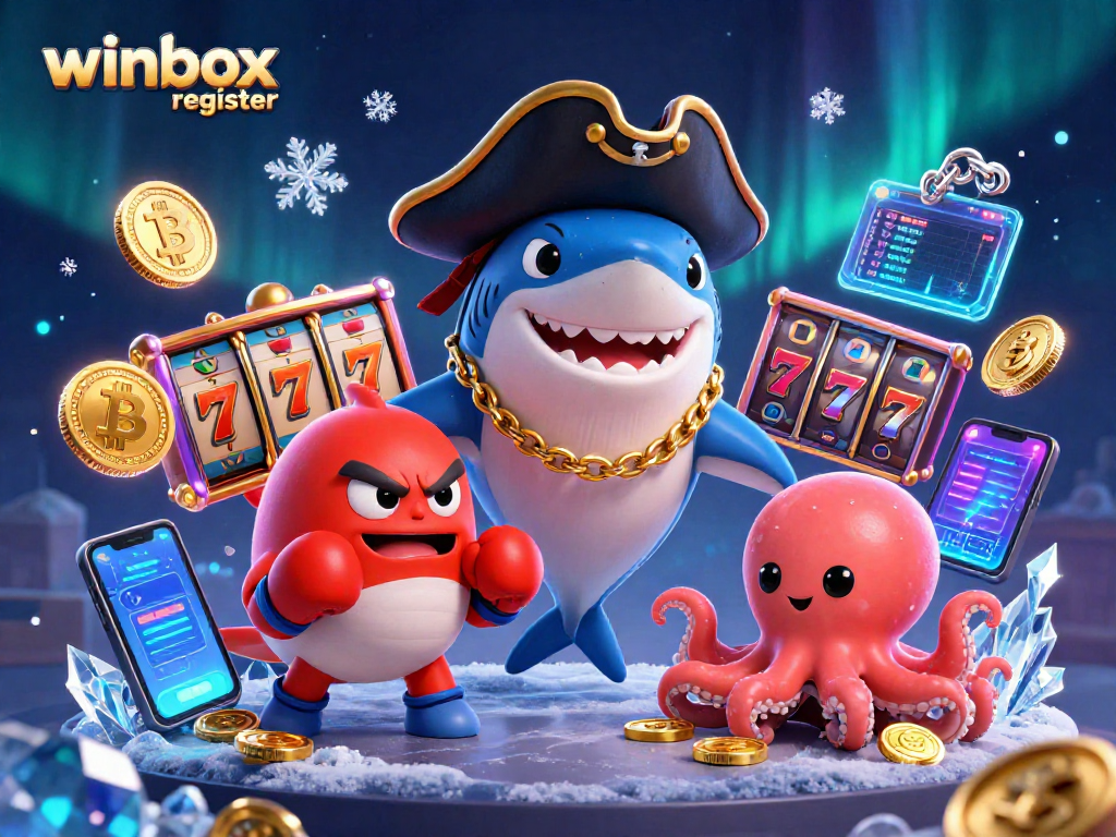 Register for an enhanced gaming experience with winbox register, featuring exciting casino characters and vibrant slot elements.