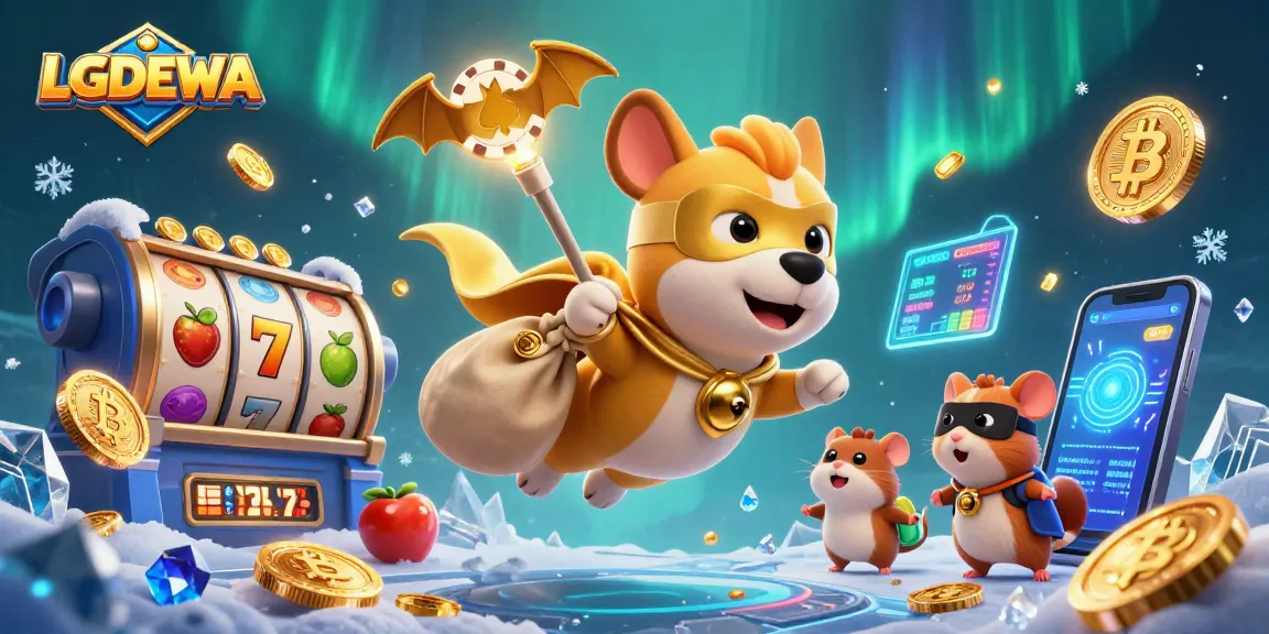 Experience winning with LGODEWA, a vibrant slot scene featuring superhero characters and high-stakes action.