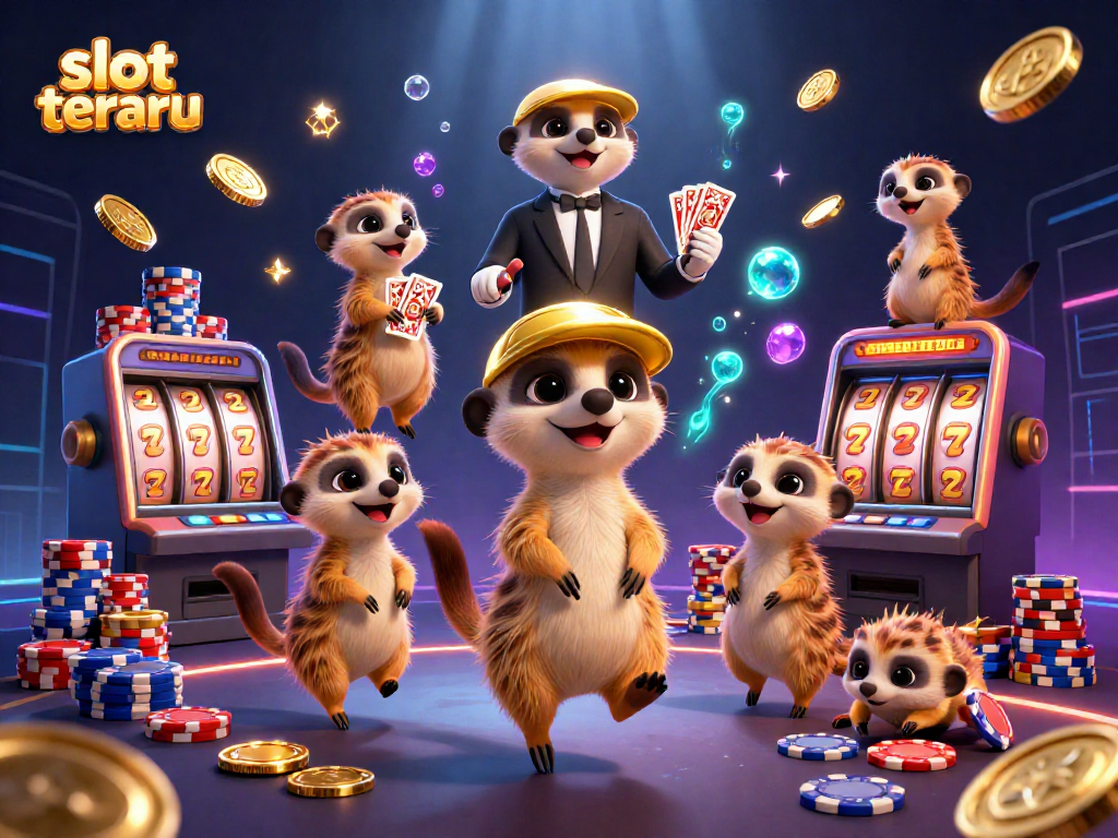Experience exhilarating slot terbaru action with cute meerkats managing a casino operation.